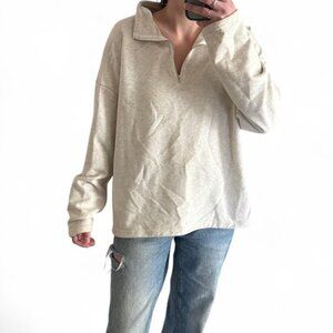 Off-white Quarter Zip Sweater